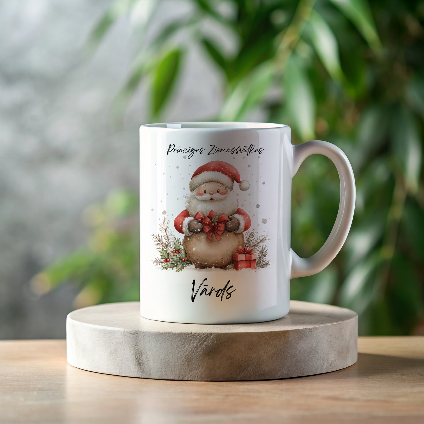 Personalizējama Ziemassvētku krūze ar Ziemassvētku vecīti