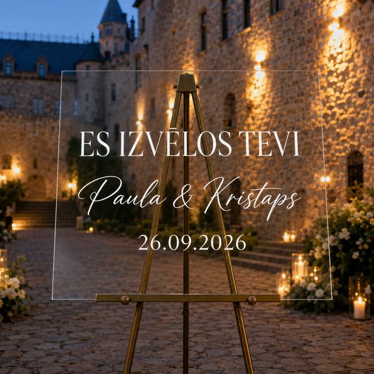 Personalizēta kāzu uzlīme stiklam ar tekstu “Es izvēlos tevi”