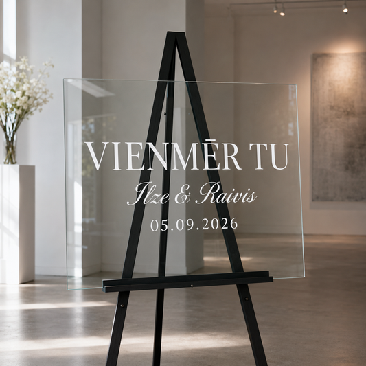 Personalizēta kāzu uzlīme stiklam ar tekstu “Vienmēr tu”