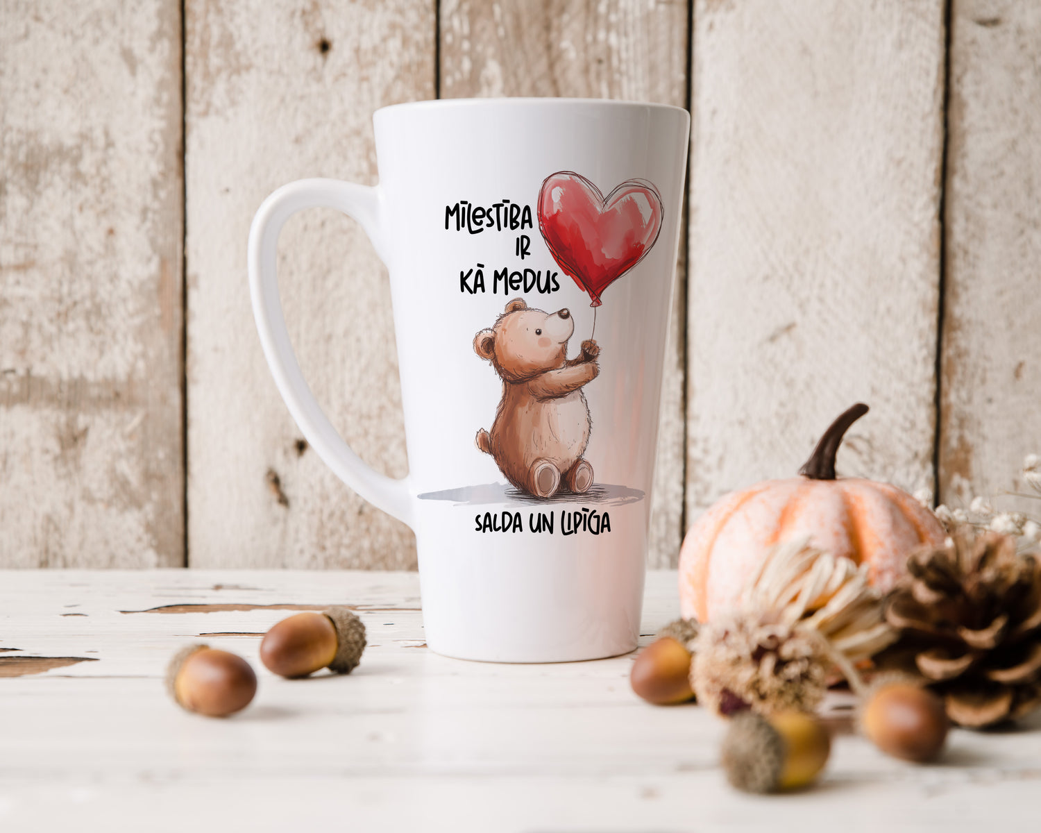 Latte krūze "Mīlestība ir kā medus, salda un lipīga"