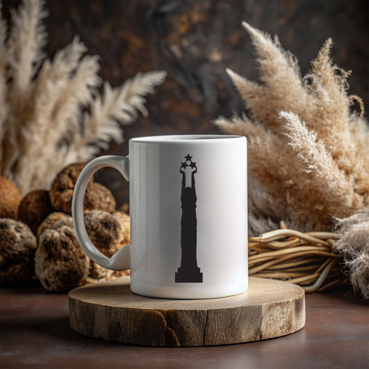 Brīvības pieminekļa krūze - Parastā & Latte | Balta keramika, sublimācija, dāvana Manadruka.lv